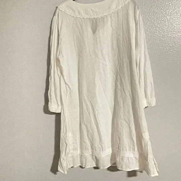 La Cotonniere Women's White Embroidered Long Sleeve Dress 3XL - Picture 4 of 13